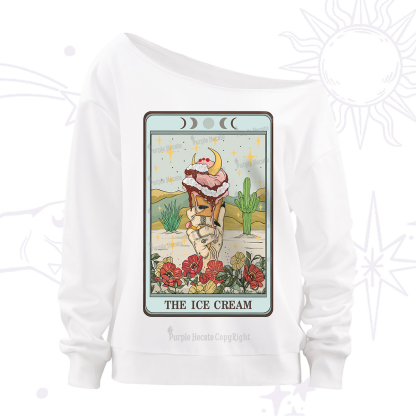 Purplehecate The Ice Cream Tarot Off The Shoulder Sweatshirt