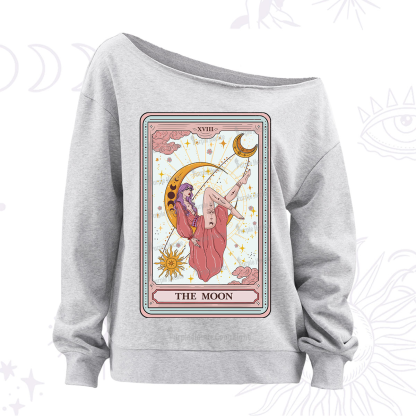 Purplehecate The Moon Tarot Off The Shoulder Sweatshirt