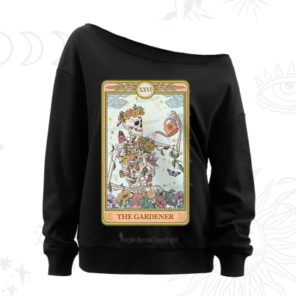 Purplehecate The Skeleton Gardener Tarot Off The Shoulder Sweatshirt