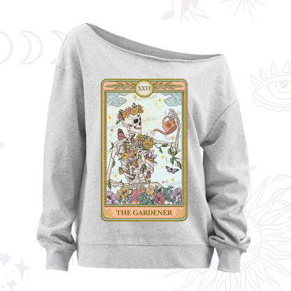Purplehecate The Skeleton Gardener Tarot Off The Shoulder Sweatshirt