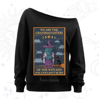 Purplehecate The Witches You Couldn't Burn Oracle Card Off The Shoulder Sweatshirt