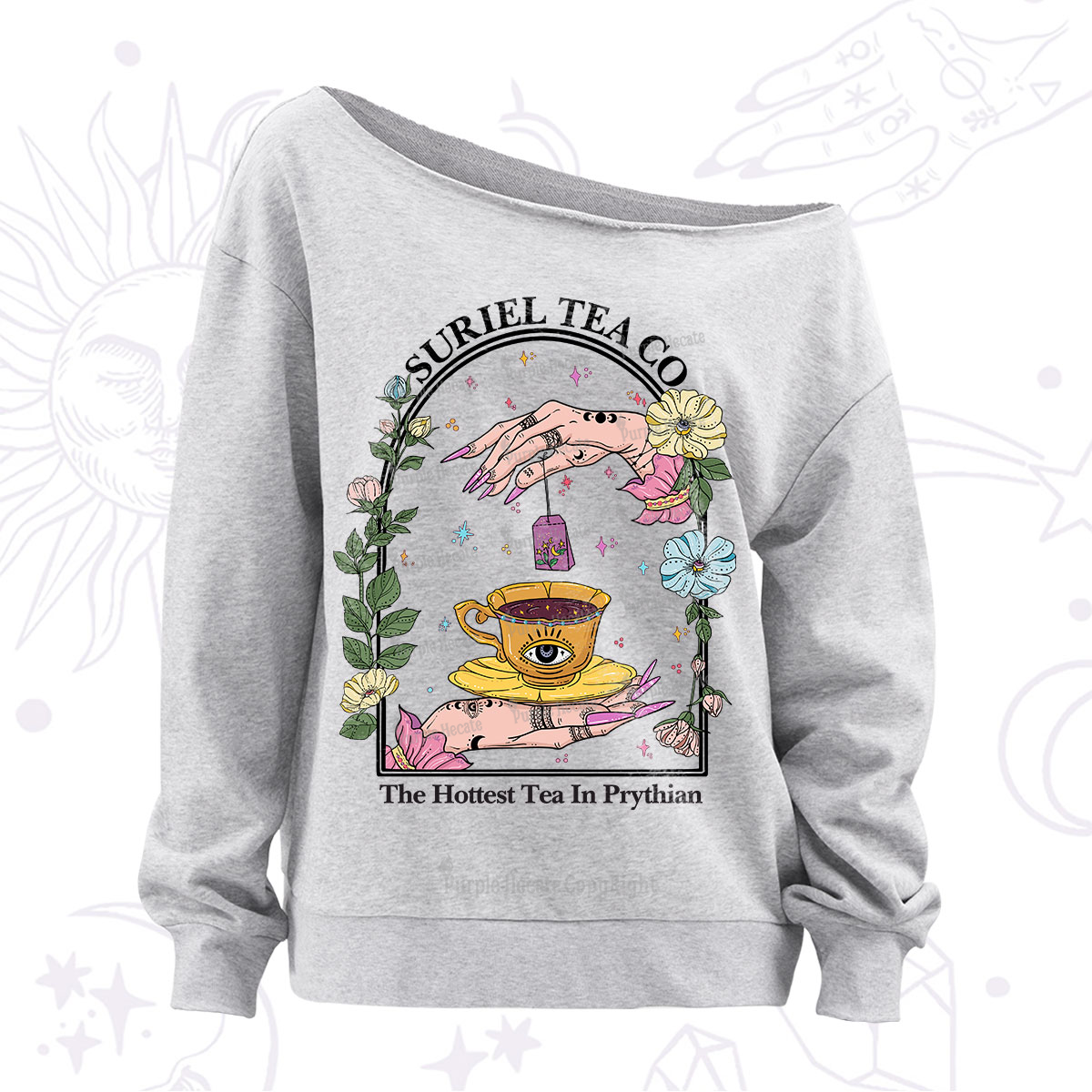 Purplehecate The Hottest Tea in Prythian Off The Shoulder Sweatshirt