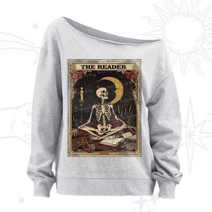 Purplehecate The Reader Tarot Card Off The Shoulder Sweatshirt