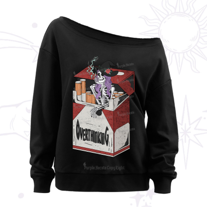 Purplehecate Overthinking Off The Shoulder Sweatshirt