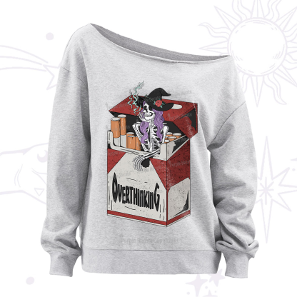 Purplehecate Overthinking Off The Shoulder Sweatshirt