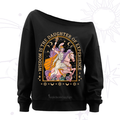Purplehecate Wisdom Is The Daughter Of Experience Off The Shoulder Sweatshirt