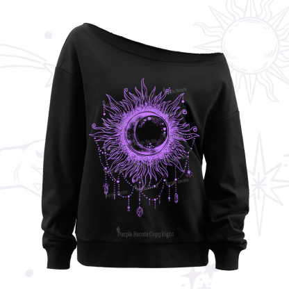 Purplehecate Starry Eye Off The Shoulder Sweatshirt