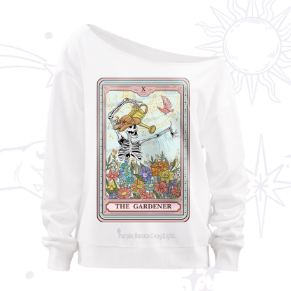 Purplehecate The Gardener Tarot Off The Shoulder Sweatshirt