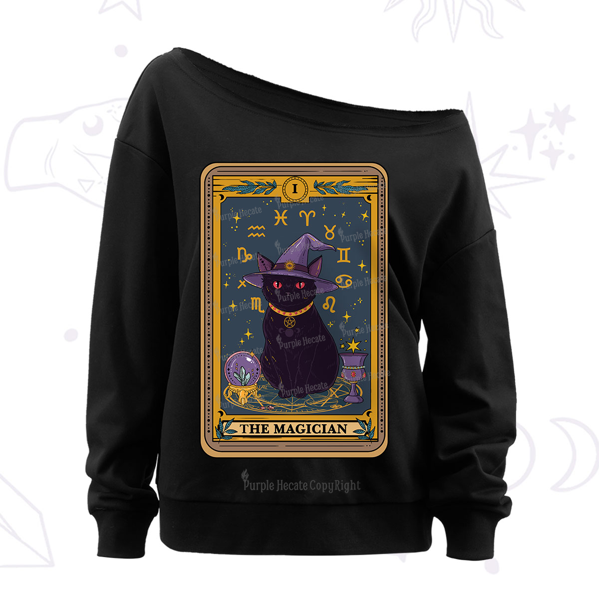 Purplehecate The Magician Tarot Off The Shoulder Sweatshirt