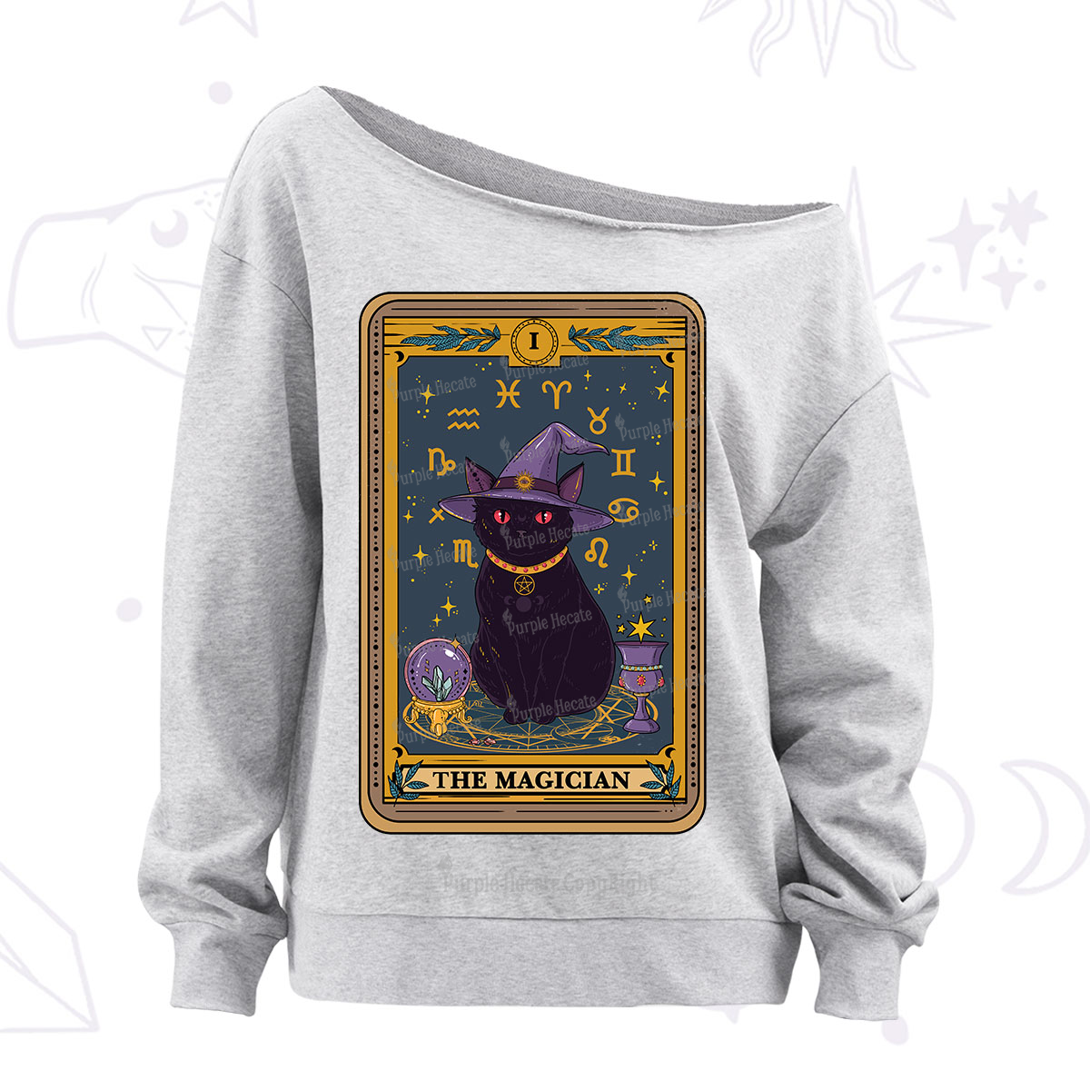 Purplehecate The Magician Tarot Off The Shoulder Sweatshirt