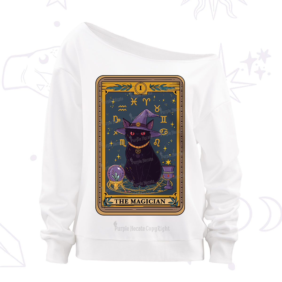 Purplehecate The Magician Tarot Off The Shoulder Sweatshirt