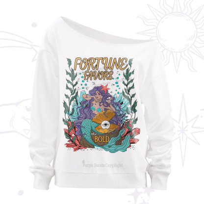 Purplehecate Fortune Favors The Bold Off The Shoulder Sweatshirt