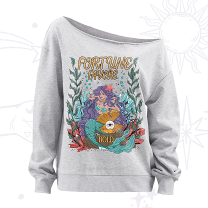 Purplehecate Fortune Favors The Bold Off The Shoulder Sweatshirt