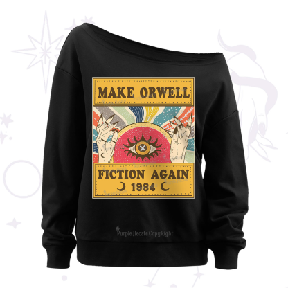 Purplehecate Make 1984 Fiction Again Off The Shoulder Sweatshirt