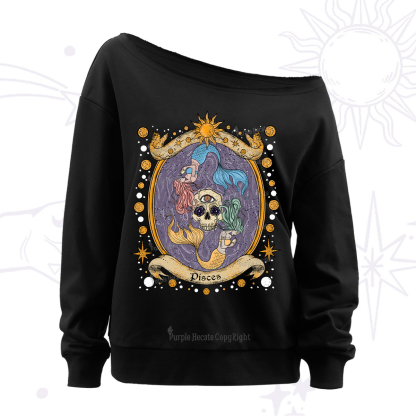Purplehecate Celestial Pisces Zodiac Off The Shoulder Sweatshirt