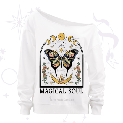 Purplehecate Magical Soul Off The Shoulder Sweatshirt