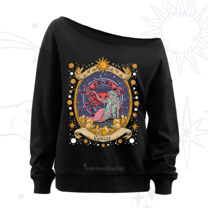 Purplehecate Celestial Cancer Zodiac Off The Shoulder Sweatshirt