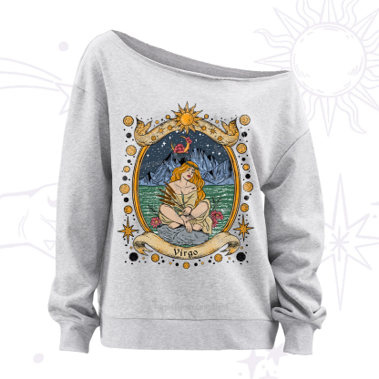 Purplehecate Celestial Virgo Zodiac Off The Shoulder Sweatshirt