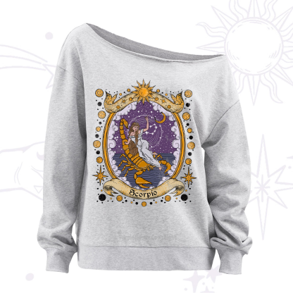 Purplehecate Celestial Scorpio Zodiac Off The Shoulder Sweatshirt