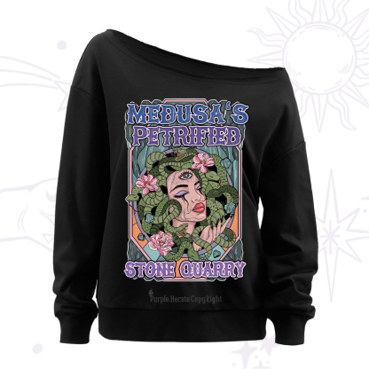 Purplehecate The Gorgon with Snake Hair Medusa Off The Shoulder Sweatshirt