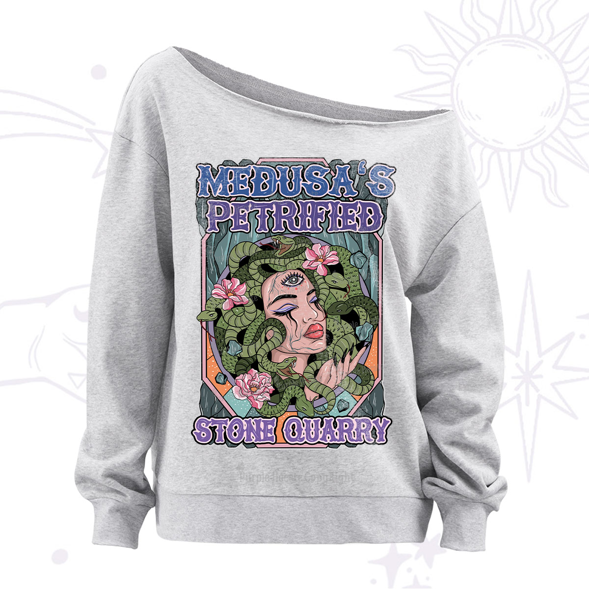Purplehecate The Gorgon with Snake Hair Medusa Off The Shoulder Sweatshirt