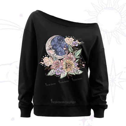 Purplehecate Let It Be Off The Shoulder Sweatshirt