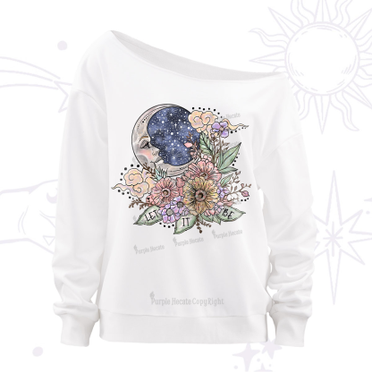 Purplehecate Let It Be Off The Shoulder Sweatshirt