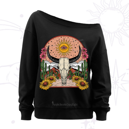 Purplehecate Desert Bloom Off The Shoulder Sweatshirt