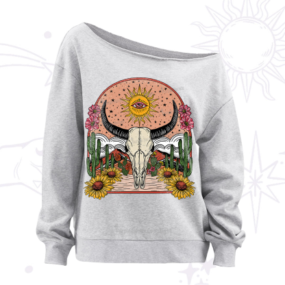 Purplehecate Desert Bloom Off The Shoulder Sweatshirt