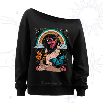 Purplehecate Metamorphoses Off The Shoulder Sweatshirt
