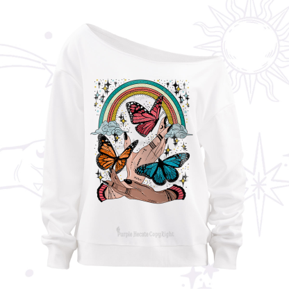 Purplehecate Metamorphoses Off The Shoulder Sweatshirt