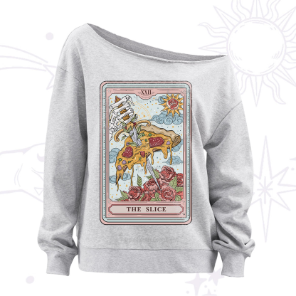 Purplehecate The Slice Food Tarot Off The Shoulder Sweatshirt