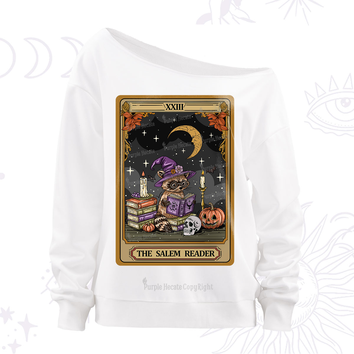 Purplehecate The Salem Reader Tarot Off The Shoulder Sweatshirt