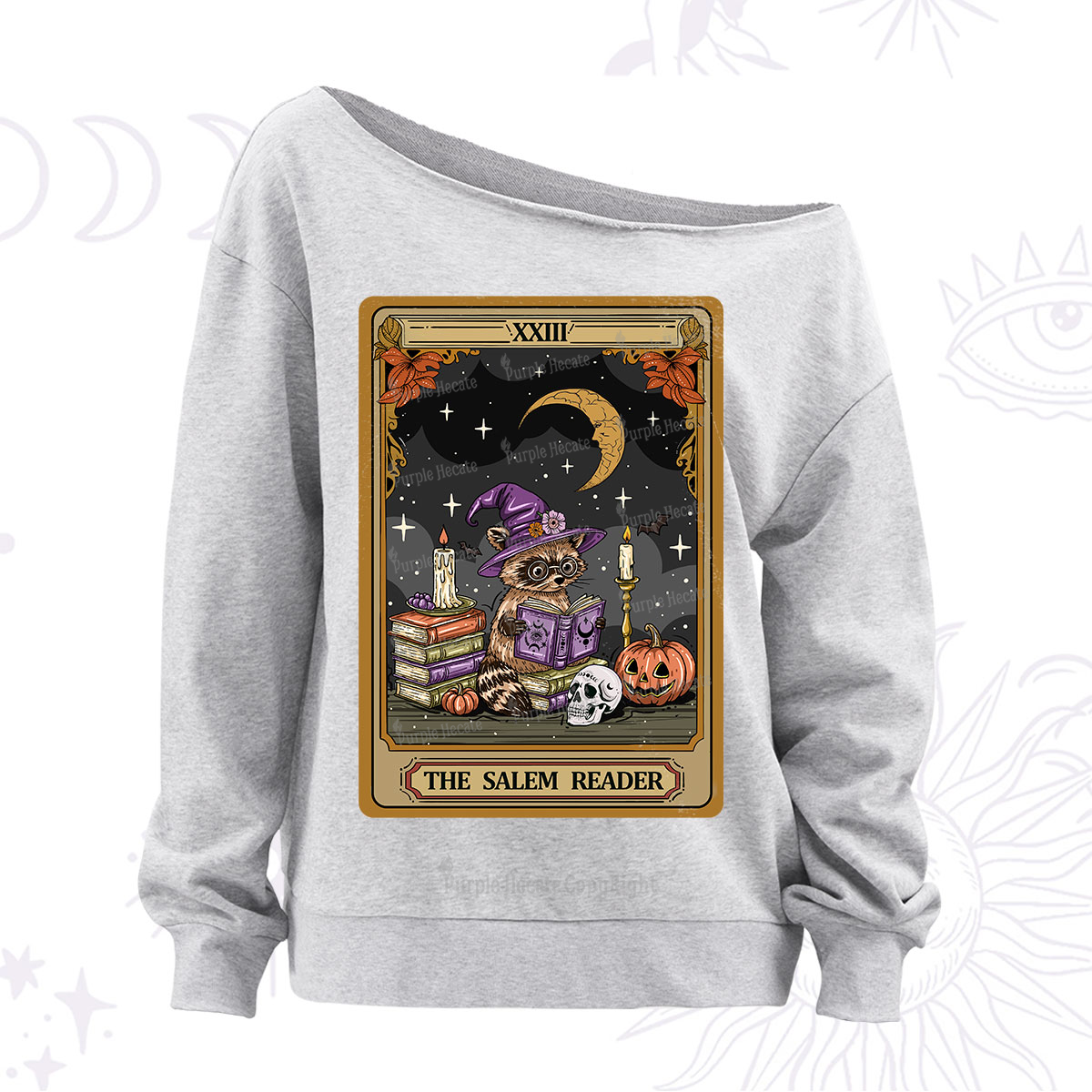 Purplehecate The Salem Reader Tarot Off The Shoulder Sweatshirt