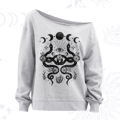 Purplehecate The You Can Learn Latte Art Oracle Card Off The Shoulder Sweatshirt