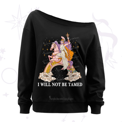 Purplehecate I Will Not Be Tamed Off The Shoulder Sweatshirt