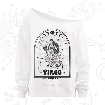 Purplehecate Zodiac Virgo Under the Stars Off The Shoulder Sweatshirt