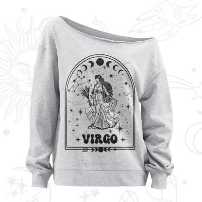 Purplehecate Zodiac Virgo Under the Stars Off The Shoulder Sweatshirt