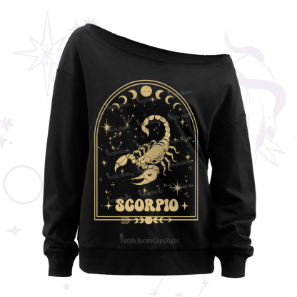 Purplehecate Zodiac Capricorn Under the Stars Off The Shoulder Sweatshirt