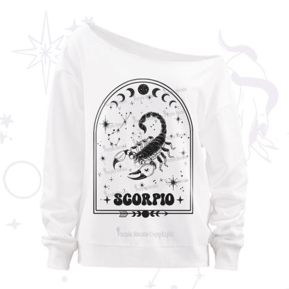 Purplehecate Zodiac Capricorn Under the Stars Off The Shoulder Sweatshirt