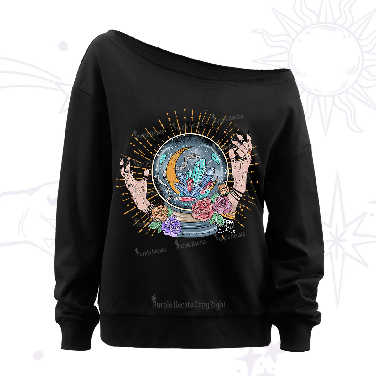 Purplehecate Festive Witch Off The Shoulder Sweatshirt