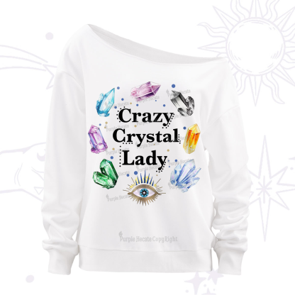 Purplehecate Crazy Crystal Lady Off The Shoulder Sweatshirt