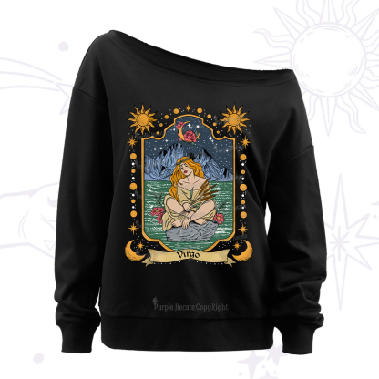 Purplehecate Virgo Zodiac Off The Shoulder Sweatshirt