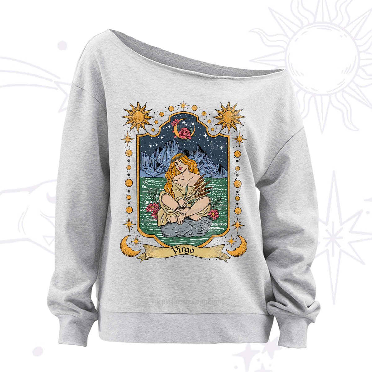Purplehecate Virgo Zodiac Off The Shoulder Sweatshirt