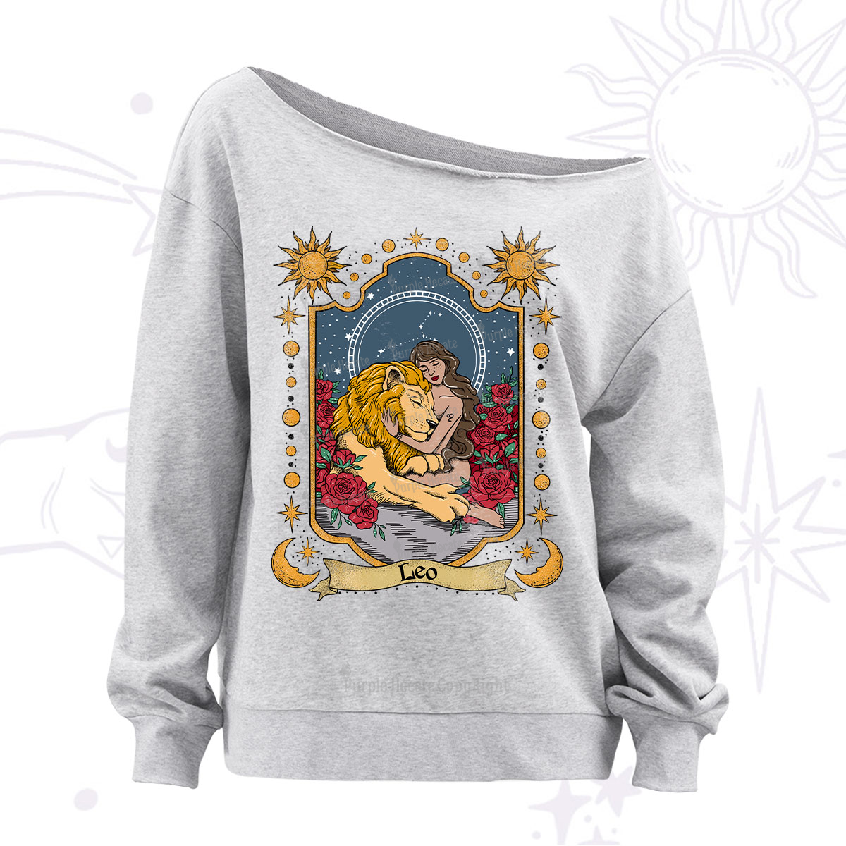 Purplehecate Leo Zodiac Off The Shoulder Sweatshirt