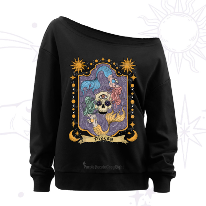 Purplehecate Pisces Zodiac Off The Shoulder Sweatshirt