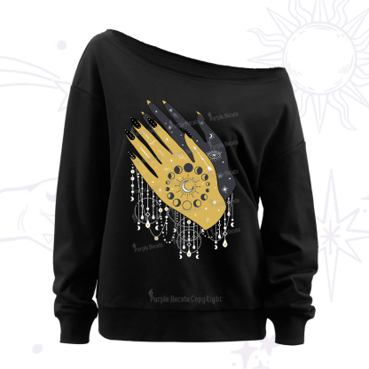 Purplehecate Wash Your Hands Off The Shoulder Sweatshirt
