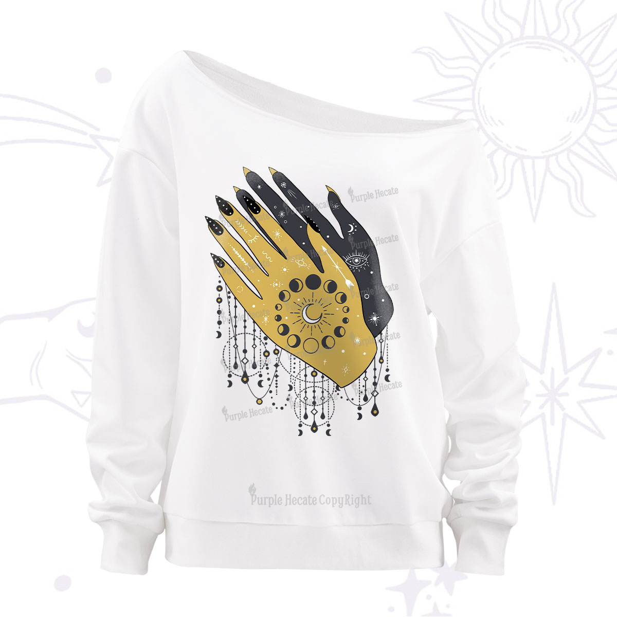 Purplehecate Wash Your Hands Off The Shoulder Sweatshirt