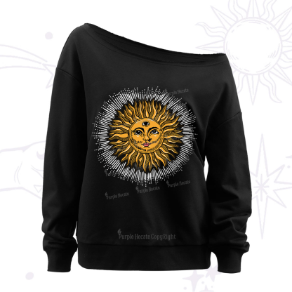 Purplehecate Sat Nam Off The Shoulder Sweatshirt