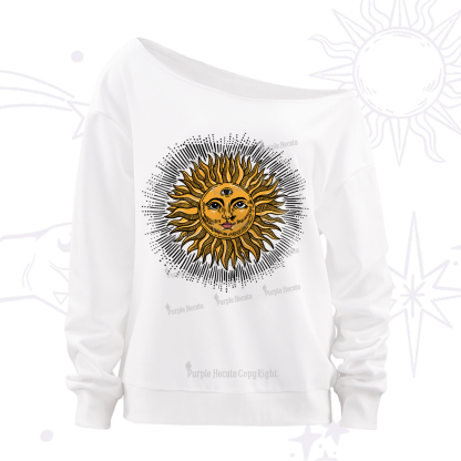 Purplehecate Sat Nam Off The Shoulder Sweatshirt